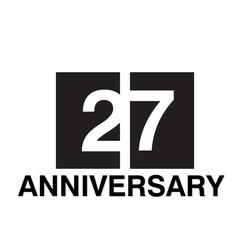 27 Year Anniversary Celebration Vector Template Design Illustration