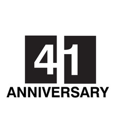 41 Year Anniversary Celebration Vector Template Design Illustration