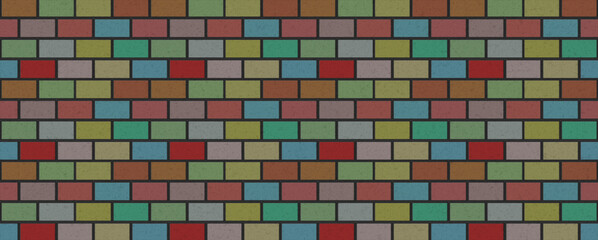 Empty brick wall mosaic color with copy space. Beautiful brick wall mosaic color on blank background. Royalty high-quality free stock photo image of blank, empty mosaic background for design texture