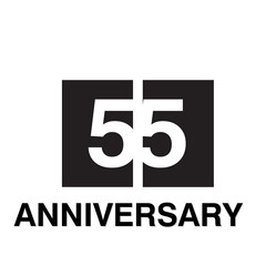 55 Year Anniversary Celebration Vector Template Design Illustration