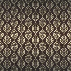 Ornamental seamless pattern. Elegant luxury background in brown and gold colors