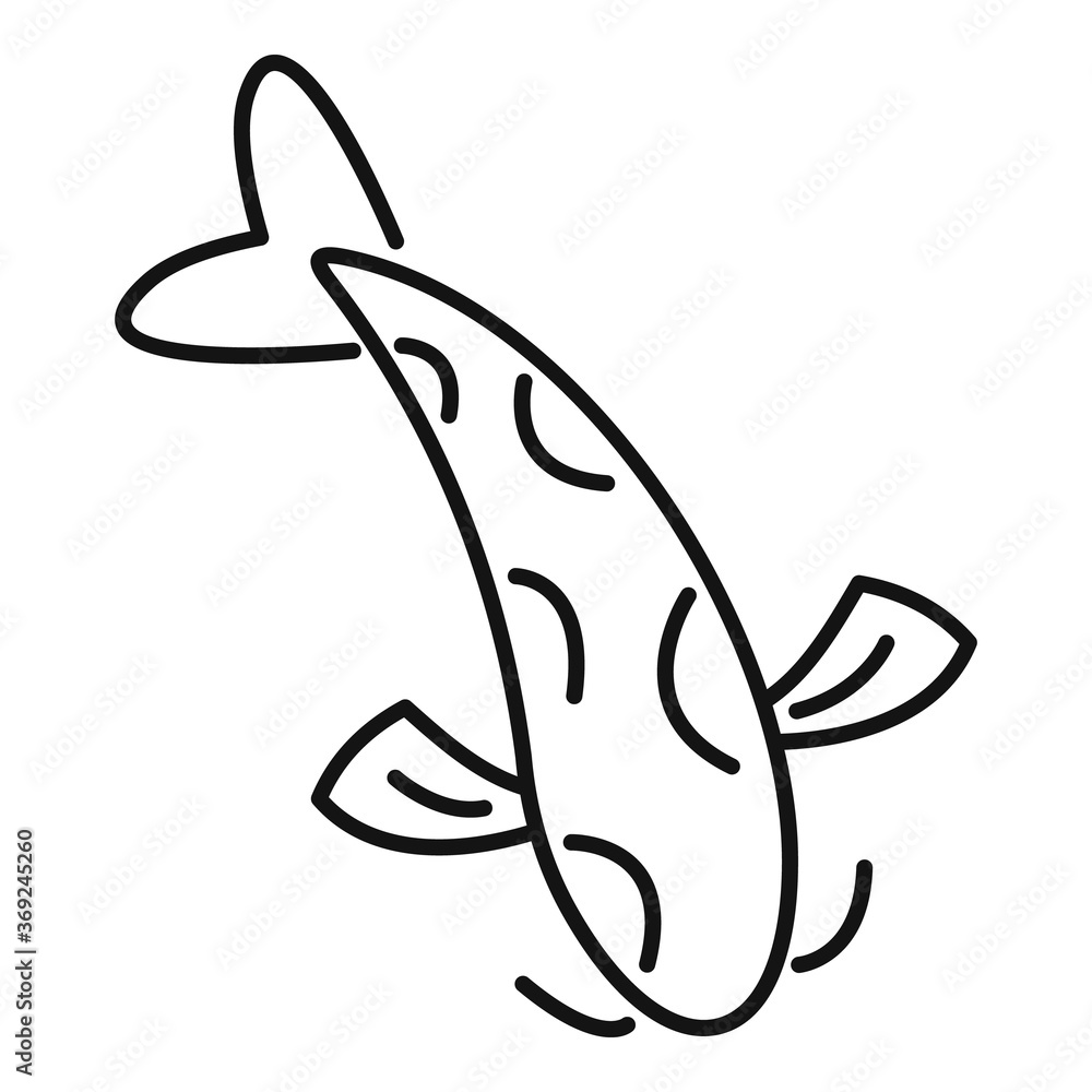 Poster koi carp icon. outline koi carp vector icon for web design isolated on white background