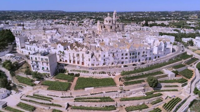 Aerial view of Locorotondo, Italy