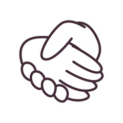 hands shake line style icon vector design