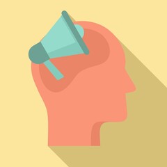 Megaphone neuromarketing icon. Flat illustration of megaphone neuromarketing vector icon for web design