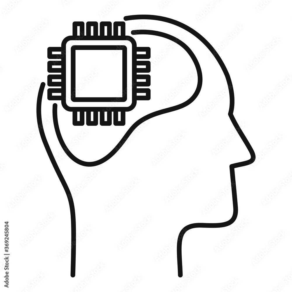 Poster processor neuromarketing icon. outline processor neuromarketing vector icon for web design isolated 