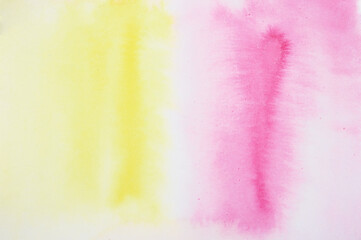 Obraz premium Gradient pink and yellow watercolor background for design.