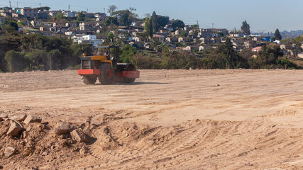Industrial Development Site Construction Earthworks Grader Roller Machine leveling sand soil...