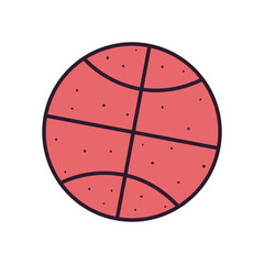 ball of basketball sport line and fill style icon vector design