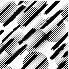 Seamless pattern with speed lines, halftone dots , circles . minimalistic poster with striped Design elements .Repeating Vector stripes .Geometric shape. Dynamic geometrical Endless overlay texture.