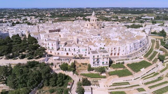 Aerial view of Locorotondo, Italy
