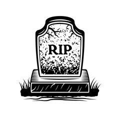 Grave with inscription rip vector graphic object