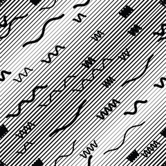 Seamless pattern with speed lines, halftone dots , circles . minimalistic poster with striped Design elements .Repeating Vector stripes .Geometric shape. Dynamic geometrical Endless overlay texture.