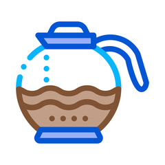 coffee pot icon vector. coffee pot sign. color symbol illustration