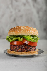 Vegan burgers light background. selective focus