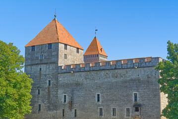 Fototapeta na wymiar Saaremaa Castle, Estonia, bishop castle. Fortifications of Kuressaare episcopal castle in summer day.