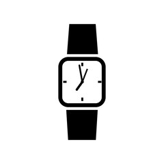 Clock icon, time logo isolated on white background