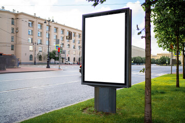 Billboard advertising in a bus stop. Mockup