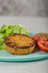 Vegan burgers light background. selective focus