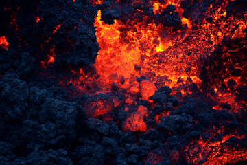 Hot lava at Pacaya volcano, Guatemala