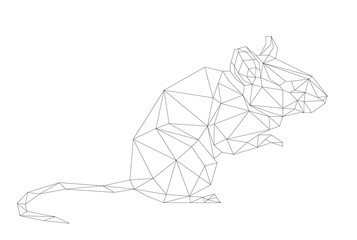 simple line vector polygone art of mouse