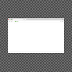 Browser Window White Empty Template Mockup. Vector