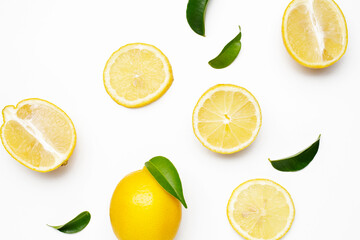 elegant composition of set of lemons on a white background