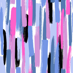 Seamless vector pattern made by hand drawn paint strokes. 
