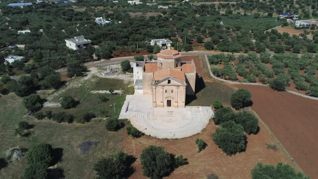 Aerial view of Church Cristo delle Zolle, Monopoli, Italy