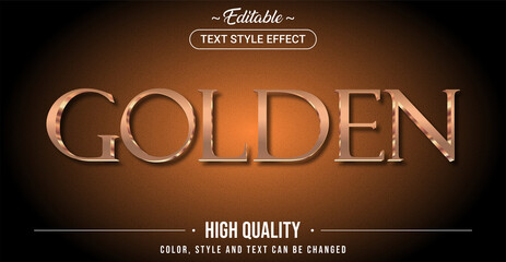 Editable text style effect - Golden color theme style.