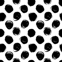 Vector seamless pattern with hand drawn circles. 
