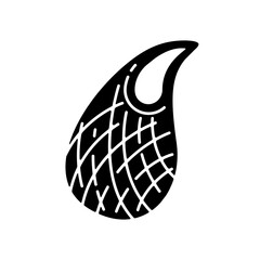 Mesh bag black glyph icon. Eco friendly, reusable handbag for shopping. Zero waste policy, eco friendly lifestyle silhouette symbol on white space. Turtle net bag vector isolated illustration