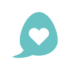 slang bubbles concept, speech bubble with heart icon, line fill style