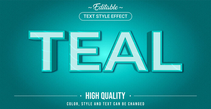 Editable text style effect - Teal color theme style.