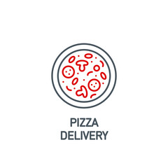mobile app icon hot pizza delivery service isolated on white background. outline app symbol fast food delivery service. Quality icon element slice of hot pizza margarita with editable Stroke