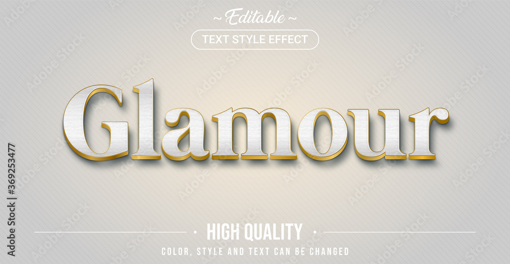 Poster editable text style effect - glamour theme style.