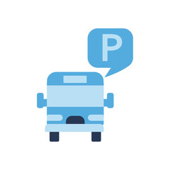 parking bubble and bus flat style icon vector design