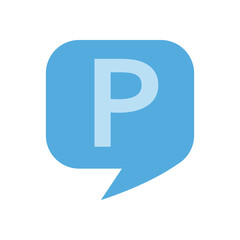 parking road sign bubble flat style icon vector design