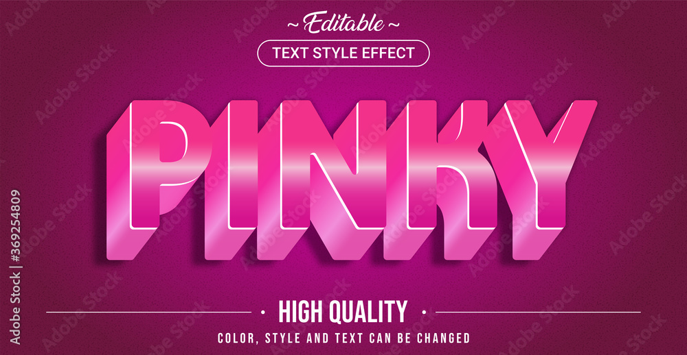 Aufkleber editable text style effect - pinky theme style.
