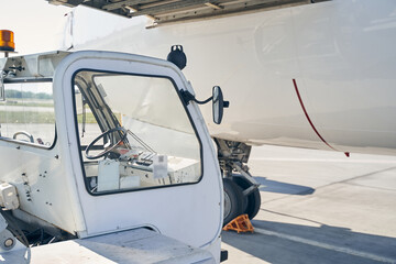 Civil aircraft and an airport ground vehicle