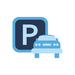 parking frame and car flat style icon vector design