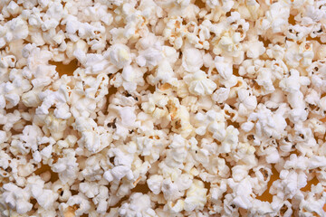 Popcorn background top view close up