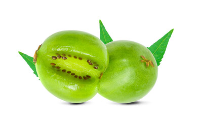mini kiwi berry fruit on white background