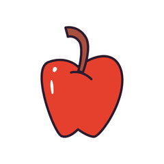 apple line and fill style icon vector design