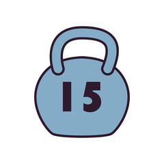 gym weight line and fill style icon vector design