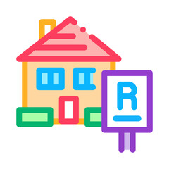 house rent icon vector. house rent sign. color symbol illustration