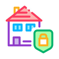 house protection icon vector. house protection sign. color symbol illustration