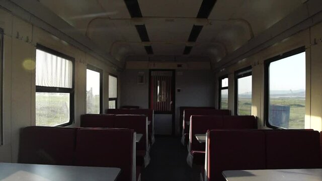 Train ride and inside the wagon