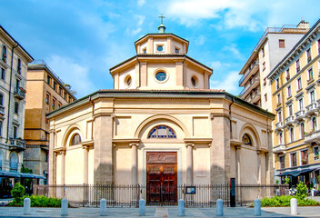Church of San Carlo al Lazzaretto, Porta Venezia district, Milan. Christian Catholic church of...