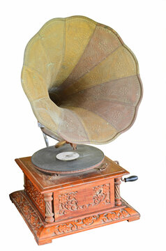 Old gramophone for platter player in former times